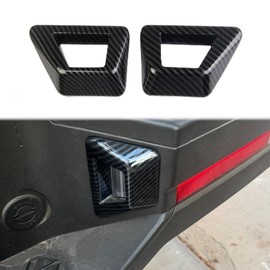 Korlot Carbon Fiber Rear License Plate Lamp Light Cover Trim Accessories For Hyundai Santa Cruz 2022-2025