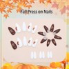 Fall Press on Nails Medium Almond Brown Fake Nails with