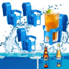 mizikuu Pack of 4 Drink Holders Pool Rim, Pool Cup Holder Water Cup Hanging Holder Drinks Holder Poolside Drink Holder Pool Accessories for Swimming Pool Party Water Park Beach Theme Party