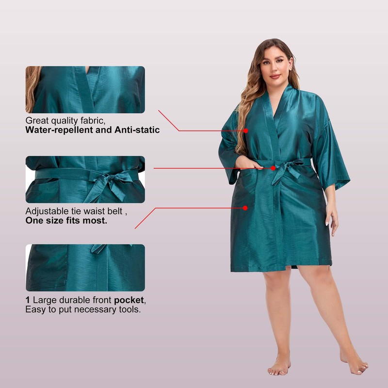 Salon Client Gown Hairdressing Clothes Kimono Heavensends 43 Long (Black) blue