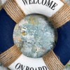 Welcome On Board Life Ring Dark Blue Lifebuoy Nautical Bathroom