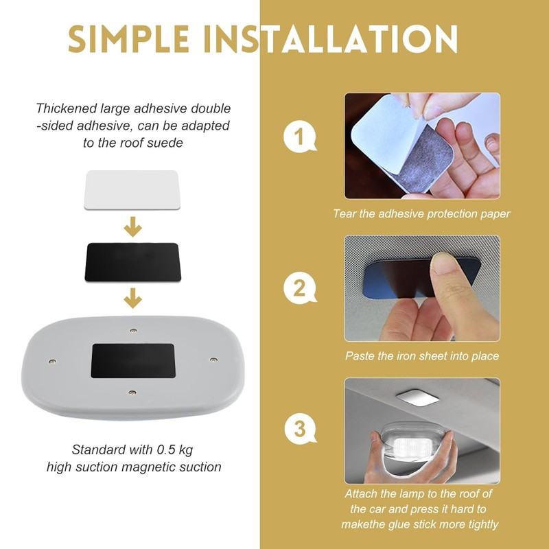 FSTURIOS Car Interior Ceiling Roof Light, Magnetic Wireless Dome Map