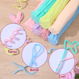 700 Pcs Pastel Pipe Cleaners Gradient Chenille Stems 11.8 Inch Bulk Pipe Cleaner Flower Assorted Fuzzy Sticks for Creative School Project DIY Classroom Decor (7 Colors)