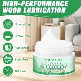 AstraVox Wood Lubricant Wax for Furniture, Multi-Purpose Sliding Door Hinge Lubricant Grease to Lubricate and Reduce Noise, Paste Wax for Wood Drawer, Floor, Dresser, Cabinet, Guitar(3.38 Oz)