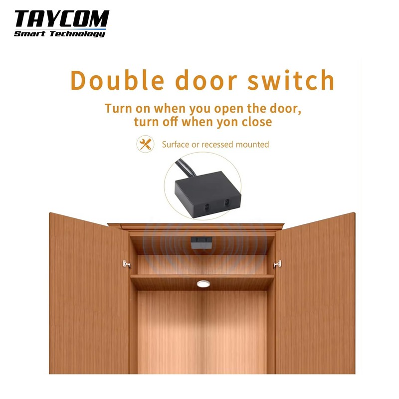 Double Door Sensor Switch Compact, Switch Recessed Mounted Smart Light
