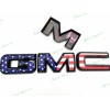Auto GMC Overlay Gloss Black Blue Flag GMC Emblem Sierra