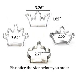 Mini Cookie Cutter 4 Pcs/Set Crown King Queen Prince Princess Shapes Stainless Steel Cookie Cutter Fondant Cutter-Tiny