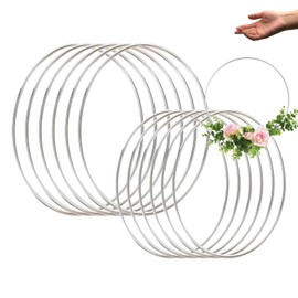 Metal Ring, Metal Rings for Dream Catchers, Pack of 12 Metal Rings for Crafts, Flower Ring Decoration Wedding, Decorative Rings for Hanging, Dream Catcher Ring, for Wedding Wreath, Wall Hangings