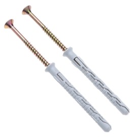 8X100 Heavy Duty Phillips Screws & Plugs by Keple 50 Pack Wall Mounting Screws Plugs, Wall Plugs with Zinc Plated Concrete Screws Wall Anchor Screw & Wall Plug Set Brick Wall Mounting Wall Anchor