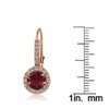 Rose Gold Flashed Sterling Silver Created Ruby and Cubic Zirconia