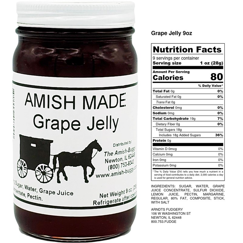 Amish Jam - 8 Oz Jar - Qty 3 (Grape