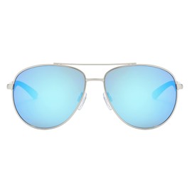 Piranha Luther Aviator Sunglasses with Silver Frames and Mirrored Blue Lens
