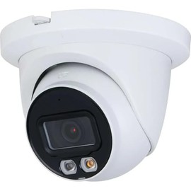 OEM 4MP Full-Color Smart Dual Illumination Fixed-Focal Lite PoE Network Turret Camera, 2.8mm, Warm LED IR 98FT Built-in Mic SMD Plus PP for Dahua IPC-HDW2449TM-S-IL IP Security Dome Camera (White)