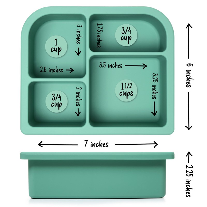 PrimaStella Snacktainer Silicone Bento Box - Leak-Proof Lunch Box for