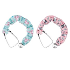 Rnyleeg 2 Piece Stethoscope Sleeve Slim for Nurse Doctor Cute Panda Axolotl Printed Stethoscope Protective Cover for Women Work
