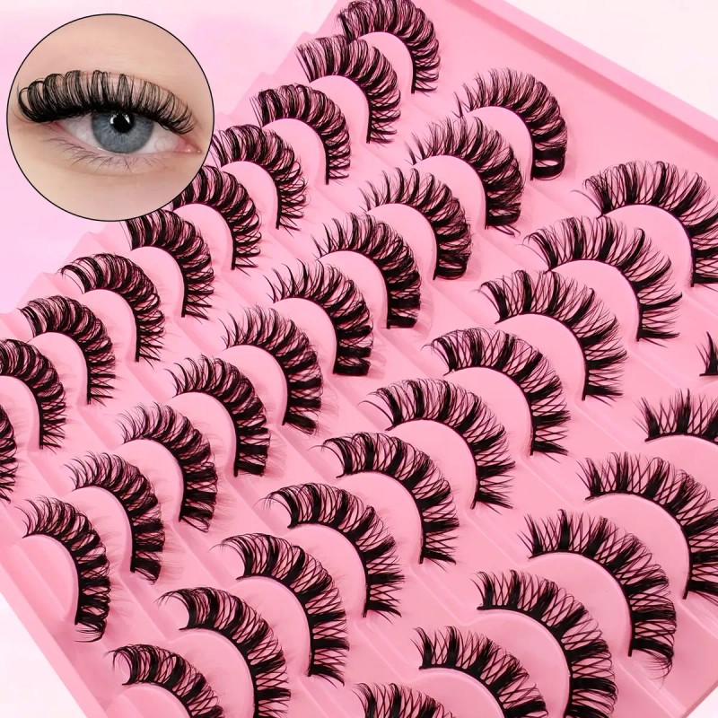 20 Pares De Pestañas Mixtas Rusas Hechas A Mano Con
