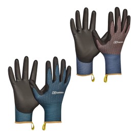 Gebol Viola / 2 Pairs / Size M (Size 8) / Garden Gloves Double Pack with Touch Function / for Women / Men / Blue and Orange