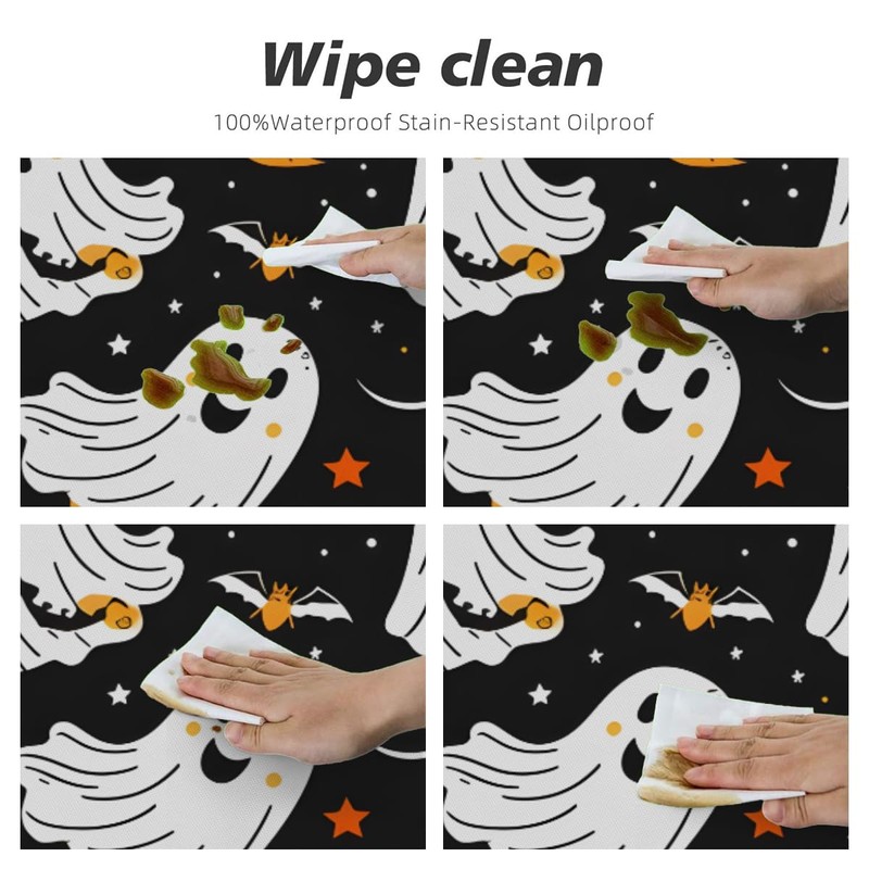 Halloween Ghost Fitted Round Tablecloth with Elastic Edge Round Table