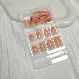 BQZQPAMZ 24Pcs Pink Medium Fake Nails Gold Star Moon Almond Shape Press on Nails With Glue Full Cover Acrylic Nails for Women Summer Star Moon Manicure Supplies