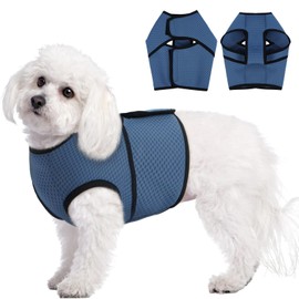 BRKURLEG Dog Anxiety Shirt, Adjustable Anxiety Vest Jacket for Small Medium Large Dogs,Dog Calming Shirt for Thunderstorms, Fireworks, Training & Separation Relief, Lakeblue, M