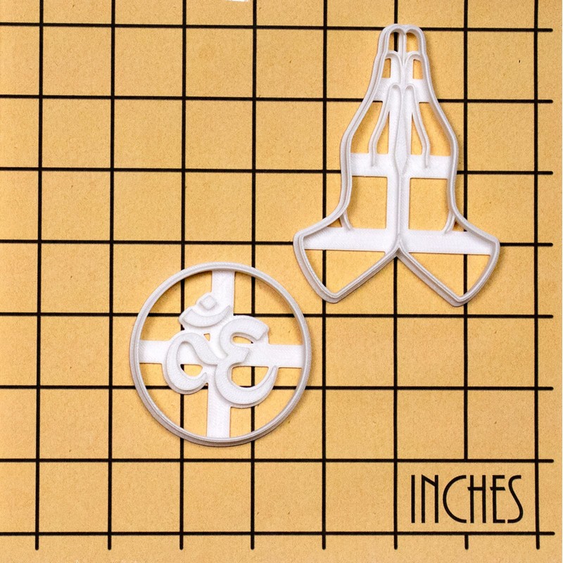 Set of 2 Yoga Themed Cookie Cutters (Designs: Namaste Hands