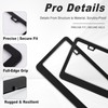 AMZAUTO 2 Pack Matte Black License Plate Frame, Black Metal
