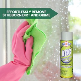 Sun-Glo Aerosol Glass Cleaner (AGC) - Ammonia Fortified Aerosol Glass & Multi-Surface Cleaner Spray Polish for All-Natural Sparkling, Brilliant, Streak-Free Shines