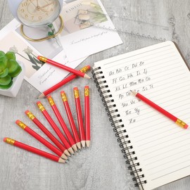 DIVINA VITAE 24 Pcs Back to School Small Pencils Half Pencils with Erasers 3.93 Inch Mini Short Golf Pencil Bulk Red Pre Sharpened Graphite HB Pencil for Baby Shower Bridal Shower Wedding