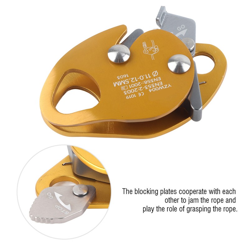 Self Braking Stop Descender for 11‑12.5mm Rope Clamp Grab Rescue