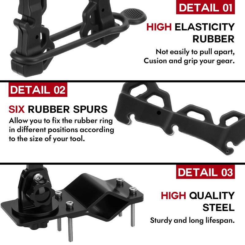Upgraded Single ATV/UTV Gun Rack, Hunting Tool Holder Mount Compatible