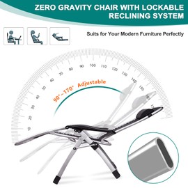 Zero Gravity Chair, Lawn Recliner, Reclining Patio Lounger Chair, Folding Portable Chaise with Detachable Soft Cushion, Cup Holder, Headrest