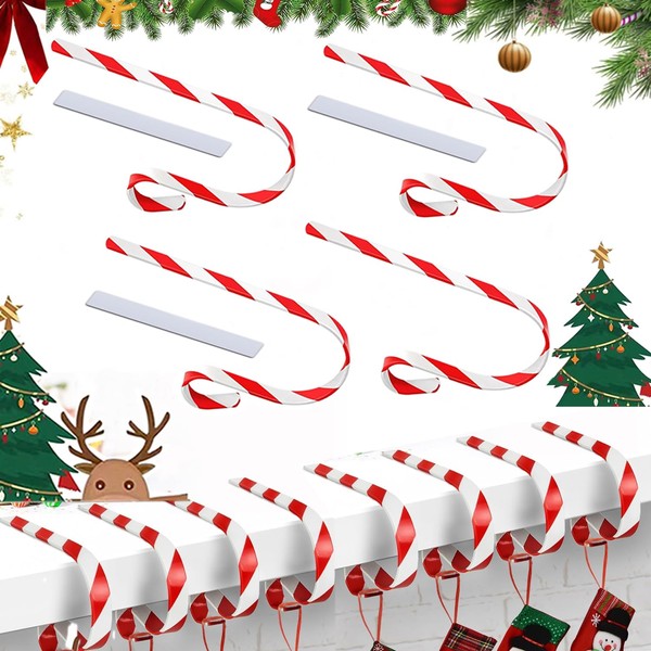 SUZLFTDZSW Christmas Stocking Holders for Mantle Set 4, Lightweight Metal