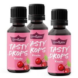 GymQueen Tasty Drops, Cherry, 3 x 30 ml, Flavour Drops without Calories