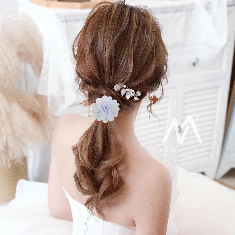 10PCS White Chiffon Flowers 7cm Artificial Fabric Flowers Sewing Appliques