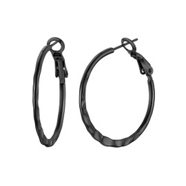 FOCALOOK Hoop Earrings Silver/Gold/Black Women's Stainless Steel Hoop Earrings 30 mm 40 mm 60 mm 80 mm Circle Hoop Earrings Large / Medium Huggie Hoop Earrings, Stainless Steel