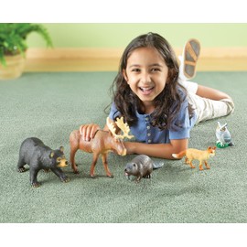 Learning Resources Jumbo Forest Animals - Fine Motor Skills for Children , School Figurines for Kids, Montessori Toddler, Imaginative Play , Party Favors, Social Skill Toys, Zoo Figures