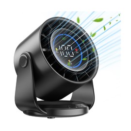 Cslmas Table Fans, Desk Fan Wall-Mounted Fan, Digital Display Rechargeable USB Fan with 100 Speeds, 105°Tile, Long Lasting Power, Portable Fan for Home Bedroom Office Kitchen Travel (Grey)