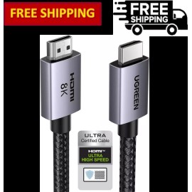 UGREEN 8K HDMI 2.1 Cable 48Gbps Certified Ultra High Speed HDMI Cord Aluminum - 16 Ft