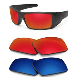 BLAZERBUCK Anti-salt Polarized Replacement Lenses for Oakley Gascan OO9014 - Fire Red & Midnight Blue