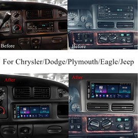 PHEZEN 6.86inch Car Stereo Radio Fit for Dodge Ram 1500 2500 3500 1994–2002, for Cirrus 1995-2000, for Chrysler Town&Country 1990-2000 with Android Auto&Carplay Support WiFi Bluetooth 2+32G