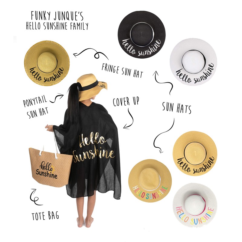 Embroidered Sun Hat 3 Pack - Hello Sunshine