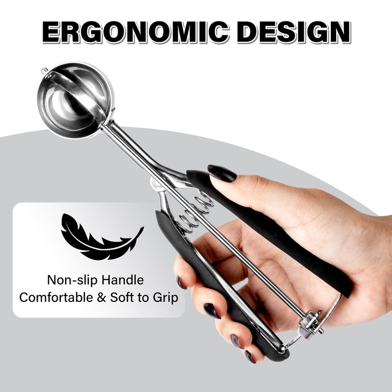 Cookie Scoop 2 Tbsp, TJ POP Professional Stainless Steel Ice