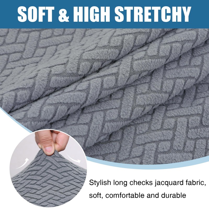 Smiry Waterproof Couch Cushion Covers, Stretch Jacquard Thick Sofa Cushion