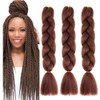 Dark Brown Braiding Hair Extensions for Women 3 Packs 100g/Pack