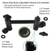 TRUSTMI Adjustable Shower Arm Extension 4 Inch Brass Shower Arm,