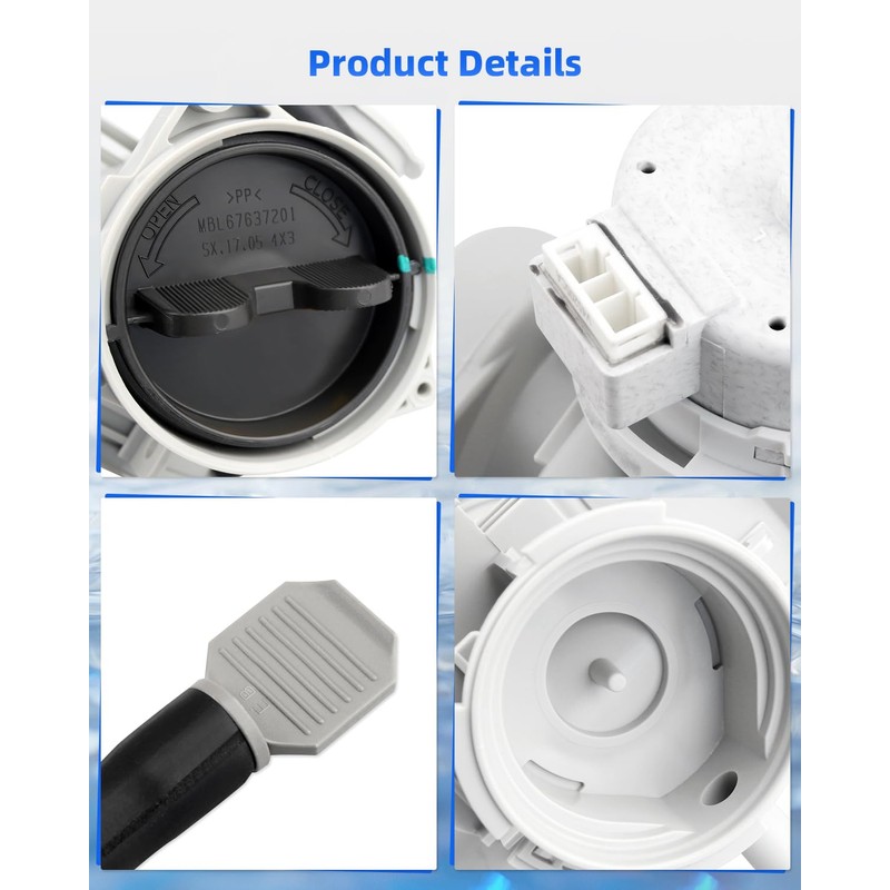 AHA75693425 Washer Drain Pump Assembly Fit for LG Washer WM3400CW