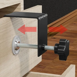 2Pcs Stainless Steel Drawer Fixing Clips Fast Jig Cabinet Tool Stable Woodworking Furniture Right Angle Fixing Clamps Drawer Front Installation Clamps(black)