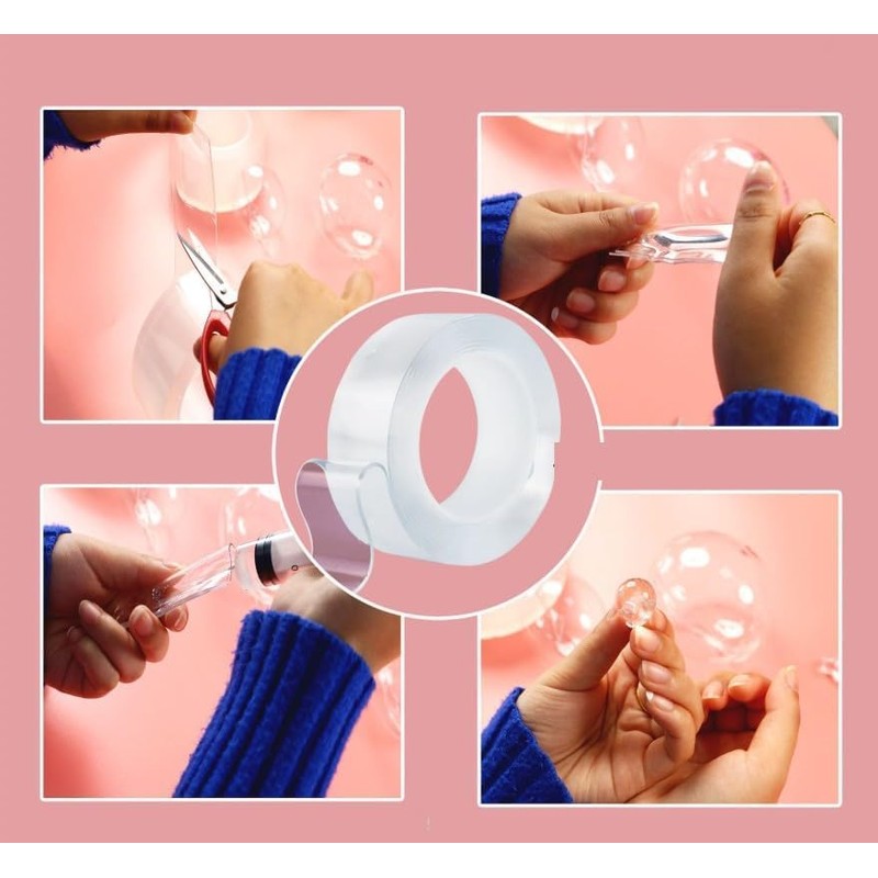 White Elastic Nano Tape Kit, Double-Sided Sticky DIY Craft for