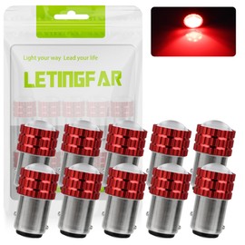 S25 LED Double Red Explosive Light S25 LED Back Lamp, Built-in Canceller, 180 Degree Step-Off Pin, BAY15D, 1157, Brake Lamp, High Brightness COB Chip, Non-Polarity, For 12V Cars, 50,000+ Hours