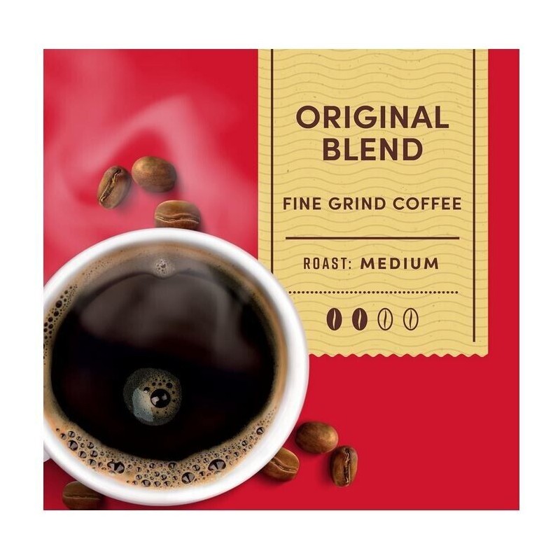Tim Hortons Original Blend, Medium Roast Ground Coffee, Perfectly Balanced,